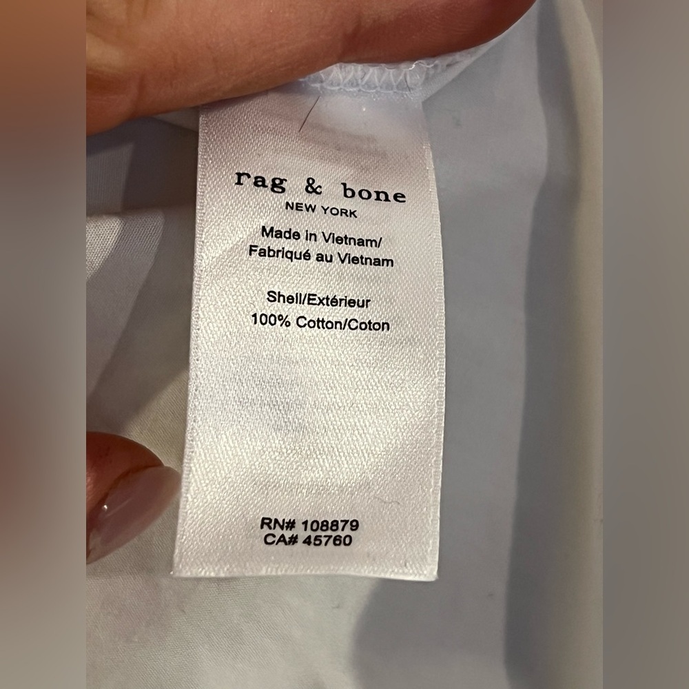 Rag and Bone White Jordan Puff Sleeve Blouse XL - Picture 7 of 7